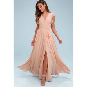 Lulu’s Blush Pink Crescendo Wrap Maxi Dress